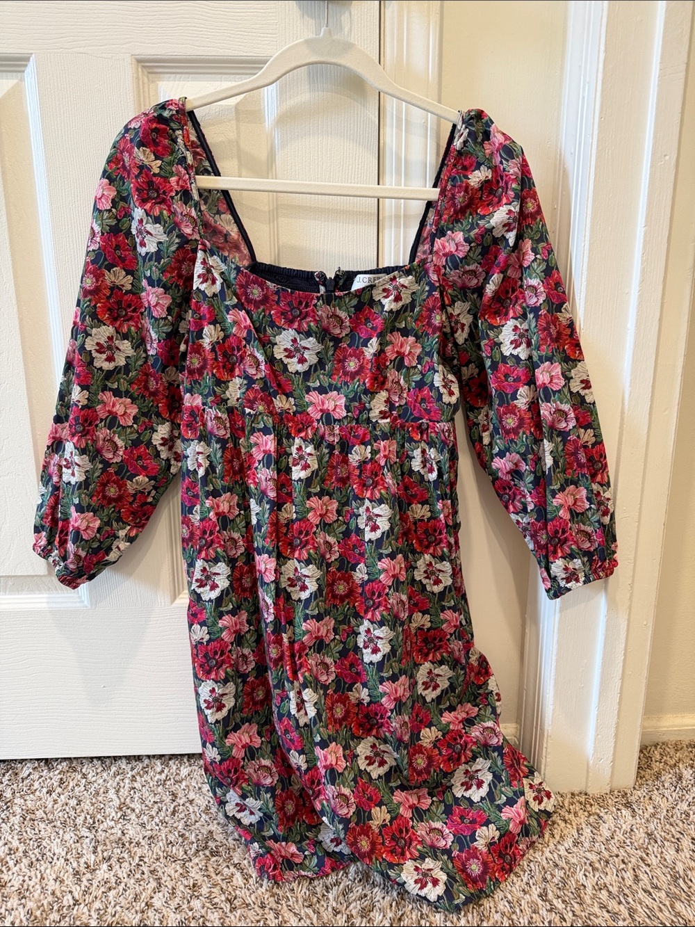 J. Crew Floral Mini Dress in Pink, Red, Green